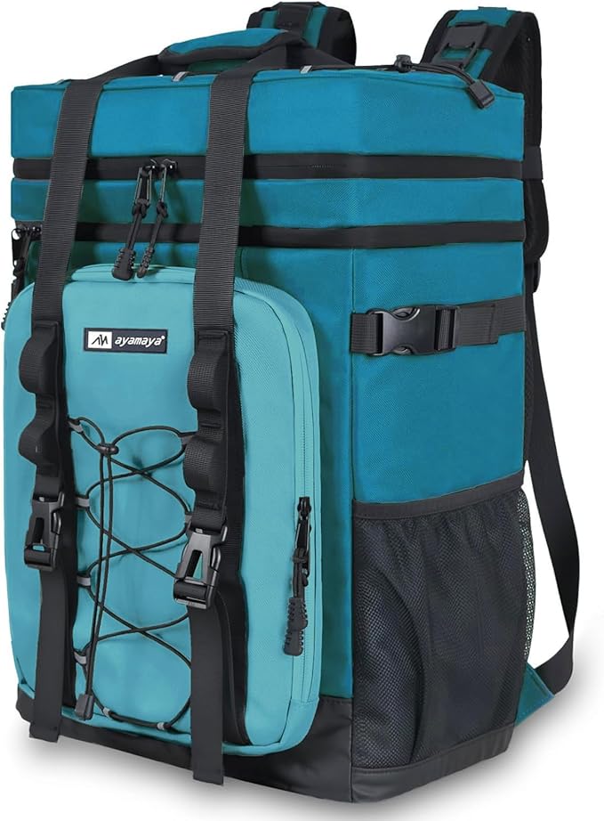 Backpack Cooler - AYAMAYA Upgrade Leakproof Cooler Backpack with Padded Top Handle, 40 Cans Large Waterproof Insulated Camping Coolers for Beach, Fishing, Picnic, Travel, BBQ