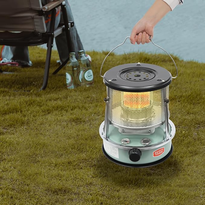 9000BTU Kerosene Heater & Stove, Portable Non Electric Kerosene Heaters, Outdoor Camping Portable Camp Tent Heater (Green)