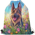 Upetstory German Shepherd Backpack Drawstring Bag Portable Gym Sackpack Cinch Gym Bag Daily Rucksack Bookbag Shoulder Daypack Outdoor Sports Beach Workout Office Yoga