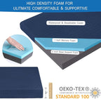 Memory Foam Camping Mattress Pad 3 Inch Thick, Portable Sleeping Pad with Waterproof Cover, Portable Roll Up Cot Mattress Pad Floor Mat for Travel Truck Bed Tent 72" x 24"x 3"