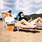 daystar SunnyFeel Beach Lounge Chair 180-degree Reclining & Lay Flat, Portable Folding Camping Chairs with Padded Comfy Pillow for Camp/Lawn/Outdoor/Travel/Picnic, Beach Camping Cot