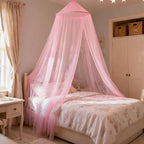 Pink Princess Bed Canopy for Girls,Kids Canopy Bed for Twin, Full, and Queen Sizes; Mosquito Net for Outdoor Use;Bedroom Accessories;Ceiling Tent for Reading Nooks