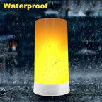 4X LED Flame Effect Light , USB Rechargeable 4 Modes Flickering Flame Candle Lantern with Remote Timer Gravity Sensing Effect Magnetic Base Waterproof Dimmable Outdoor Hanging Lamps Camping