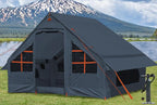 Inflatable Tents for Camping with Stove Jack, 2/4/6/8 Person Easy Setup Blow Up Tents for 4 Seasons Waterproof Inflatable Camping Tent with Awning, Air House Glamping Tents for Camping Adult