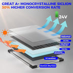 Voltset 30W 24V Solar Panel Kit, Solar Battery Maintainer with MPPT Charge Controller Adjustable Bracket, Solar Battery Charger for RV Car Boat Tractor and Camping
