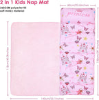 Kids Nap Mat Portable Slumber Bags with Removable Pillow and Blanket for Girls Boys, Lightweight Extra Large Sleeping Bag for Preschool Camping Daycare
