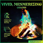 MEKER Fire Color Changing Packets - Fire Pit, Campfires, Outdoor Fireplaces, Bonfire - Magic Colorful Changing Fire - Perfect Fire Camping Accessories for Kids & Adults (48 Pack)