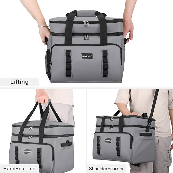 Insulated Soft Cooler Bag, Large Ice Coolers Soft Sided Ice Chest for Beach, Collapsible and Portable
