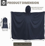 onewind Hooded Rain Poncho, Silnylon Rain Coat Versatile Survival Shelter Waterproof Breathable Lightweight Poncho