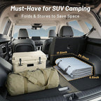 Car Bed for Ford Escape, Foldable Non-Inflatable Memory Foam Camping Mattress, Thickened Portable SUV Trunk Sleeping Pad, Air Mattress Upgrade for Camping & Travel Essentials, With Storage Bag, Gray