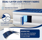 KINGJERRY Queen Air Mattress with Built in Pump, Blow Up Mattress Queen 18 Raised Comfort, Upgrade Surface Inflatable Mattress, Leakproof Air Bed for Home Guests&Camping, 800 lbs Max, 3-Min Inflation