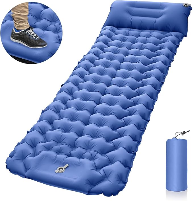 Self-Inflating Camping Air Mattress - Compact Portable Sleep Pad for Hiking, Backpacking, Travel, 40D Nylon TPU Waterproof Bed Mat Outdoor Gear
