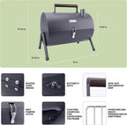 AGG Portable Charcoal Grill - 2-in-1 Tabletop BBQ & Griddle Combo - Compact Mini Barrel Grill for Camping, Balcony & Tailgating - Includes Apron, Heat-Resistant Gloves & Tongs -Small Outdoor Grill