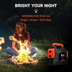 Portable Power Station for Camping, 150w 146wh Portable Generator for Home Use Indoor Outdoor Generator with AC Outlet Large Power Bank for Laptop Travel Emergency CPAP Survival Backup Apartment - Red