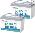 Redodo Smart Bluetooth 12V 140Ah LiFePO4 Battery, Group31 Lithium Battery, 10 Years Lifetime, 150A BMS, Real-Time Monitoring, Perfect for RVs, Marine, Boat, Solar and Off Grid 2 Pack