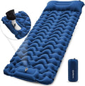 KingCamp Sleeping Pad for Camping, Inflatable Sleeping Pad Ultralight Connectable Camping Mattress with Pillow Built-in Foot Pump for Backpacking Hiking Tent Cot (Grey)
