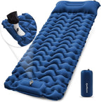 KingCamp Sleeping Pad for Camping, Inflatable Sleeping Pad Ultralight Connectable Camping Mattress with Pillow Built-in Foot Pump for Backpacking Hiking Tent Cot (Grey)
