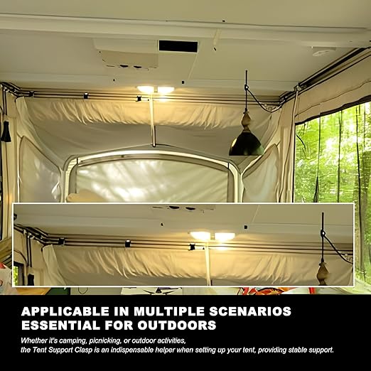 Pop Up Camper Bed Support Clasp,Tent Poles Clasp Accessories,Fits Coleman Tent/Fleetwood Tent Pop Up Camper Parts 4757-4301(2 Pack)