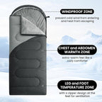 ASHOMELI Camping Sleeping Bags for Adults - 4 Season Warm & Cool Weather - Summer, Spring, Fall, Winter, Lightweight, Waterproof Sleeping Bag for Camping, Traveling, Indoors and Outdoors