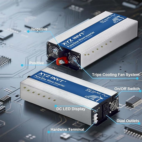 4000W Pure Sine Wave Inverter DC 36V to AC 110V 120V Power Inverter with Dual AC Outlets & Hardwire Terminal & LED Display for Solar,Home Backup Power,Outdoor Over 90% Efficiency