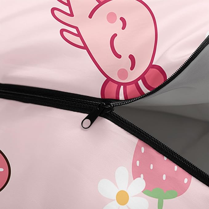 QOOMO Axolotl Cute Camping Sleeping Bags,3 Season Warm & Cool Weather,Lightweight,Waterproof Sleeping Bags for Adults & Kids,Traveling,and Outdoors