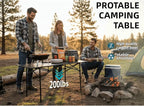 Camping Table，Portable Folding Table,with Carry Bag，Suitable for Indoor, Outdoor, Camping, Backyard, Party, Patio, The Black Camping Table at The Beach