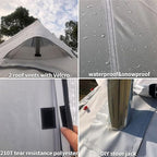 DANCHEL OUTDOOR Backpacking Hot Tent with Stove Jack, 4 Season Lightweight Tipi Tent for 2/4/6 Person Winter Camping Hunting, 10.5FT-16.4FT