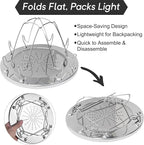 Folding Camping Toaster for Gas Stove Top – Stainless Steel 4-Slice Camp Stove Toaster Rack Holder – Portable Outdoor Bread Toaster for Camping, RV, Hiking & Picnic (Includes Tongs)