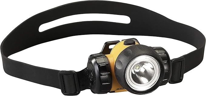 Streamlight 61200 3AA HAZ-LO 270-Lumen 5,600-Candela Class I Div 1 Intrinsically Safe LED Hard Hat Headlamp Includes Elastic & Rubber Straps, Yellow