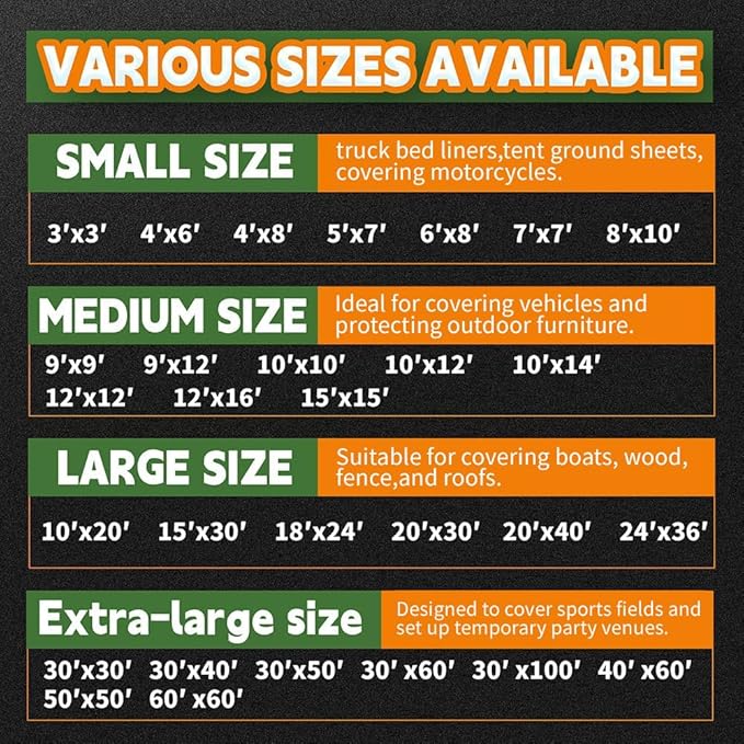 RAINDEWAY Tarps Heavy Duty Waterproof 20x30 Feet,10Mil Thick Multipurpose Large Tarp Cover with Metal Grommets and Reinforced Edges,Silver/Brown Tarp