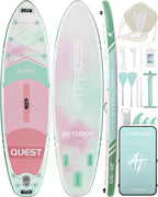 10'6''x33''Inflatable Stand Up Paddle Board, 400lbs Extra Wide Stand Up Paddleboard with Kayak Seat, Anti-Slip EVA Deck Premium SUP Accessories Kit, Non-Slip Stable Deck Boat for Yoga Fishing Surf