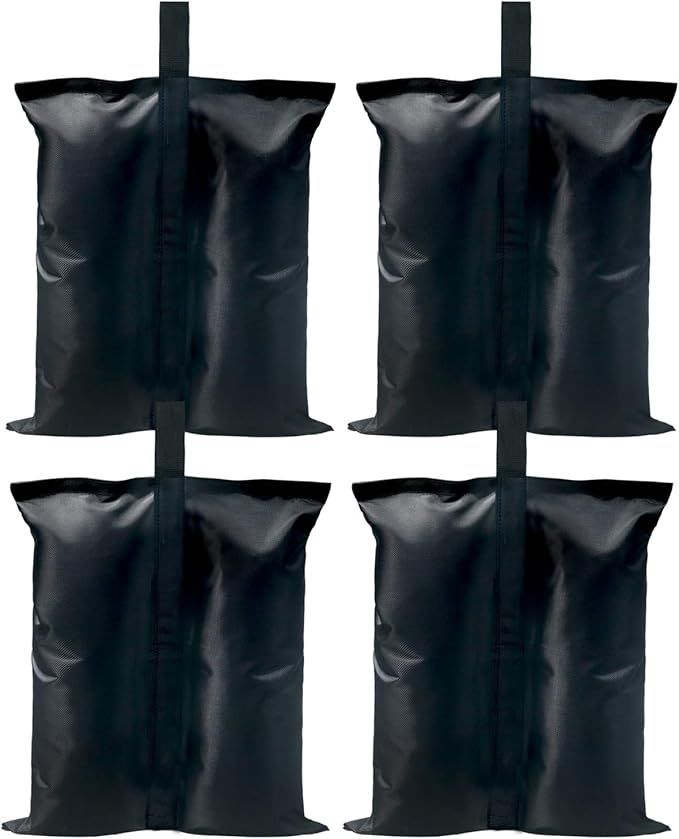 ABCCANOPY Canopy Weights 150 LBS Gazebo Tent Sand Bags,4-Pack Black (Without Sand)