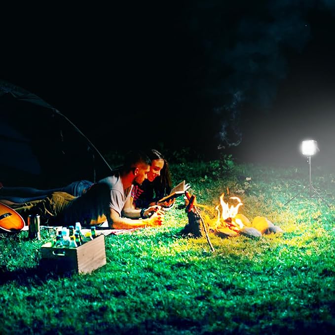 1 PCS Portable LED Camping Light, Solar Charging,USB Rechargeable Light, Black, 500 Lumen, Waterproof, Modern Style, Outdoor Use