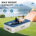 DIVON Twin Air Mattress with Built in Pump Raised,18”Single Inflatable Mattress in 2 Mins,Foldable Blow Up Mattress,Portable Twin Size Air Mattress for Camping,Travel&Floor,Air Bed for Adults,330lbs