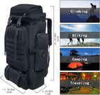 80L 100 liters Hiking Backpack Camping Rucksack, Men Outdoor Travel Climbing Knapsack Mountaineering Trekking Backpack