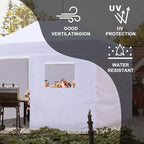 Eurmax USA Full Zippered Walls for 10 x 15 Easy Pop Up Canopy Tent,Enclosure Sidewall Kit with Roller Up Mesh Window and Door 4 Walls ONLY,NOT Including Frame and Top（Beige）