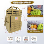 Tactical Backpack Cooler, AYAMAYA Leakproof 40 Cans Soft Cooler Backpack with Handle, Waterproof Insulated Tactical Lunch Box Bag for Work, Beach, Travel, Camping, Picnic, Hiking