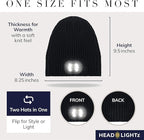 HEAD LIGHTZ® Rechargeable LED Beanie Hat – Hands-Free Lighted Cap for Running, Walking & Camping – As Seen on Oprah’s Favorite Things – Machine Washable, Unisex