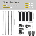 Heavy-Duty Grow Tent Mounting Bars, Durable Side Support Pole with Non-Slip Hook and Loop Straps for Indoor Grow Tents to Prevent Wall Suction (4 * 4’)