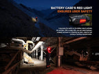 Fenix HP12R-T 1300 Lumen Rechargeable Running Headlamp – Split Battery Design, White/Neutral White/Red Light Modes with Lumentac Organizer (Red)