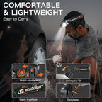 KunHe 40 Pack Headlamp Flashlight Head Lamps led Rechargeable Headlight Motion Sensor Head Lamp 10 Mode for Outdoor Camping Gear Hiking Fishing Running Cycling Headlight Emergency Lights for Home
