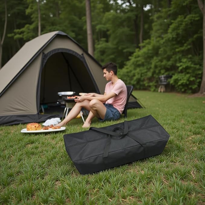Heavy Duty Water-Resistant Grill & Tent Storage Bag - XL Organizer for BBQ Utensils, Canopy, Hammock, Roof Top Tent & Fishing Rods with MOLLE Straps (25''(L) x5.9''(W) x5.9''(H))