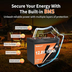 2 Pack 12V 100Ah Mini LiFePO4 Lithium Battery Built-in 100A BMS 1.28kWh 10-Year Lifespan Rechargeable Battery 6000 Deep Cycles Perfect for RV Solar System Camping Off-Grid