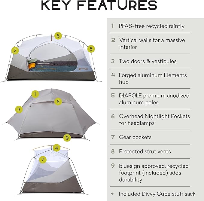 NEMO Equipment Aurora Backpacking Tent & Footprint | Backpacking, Footprint