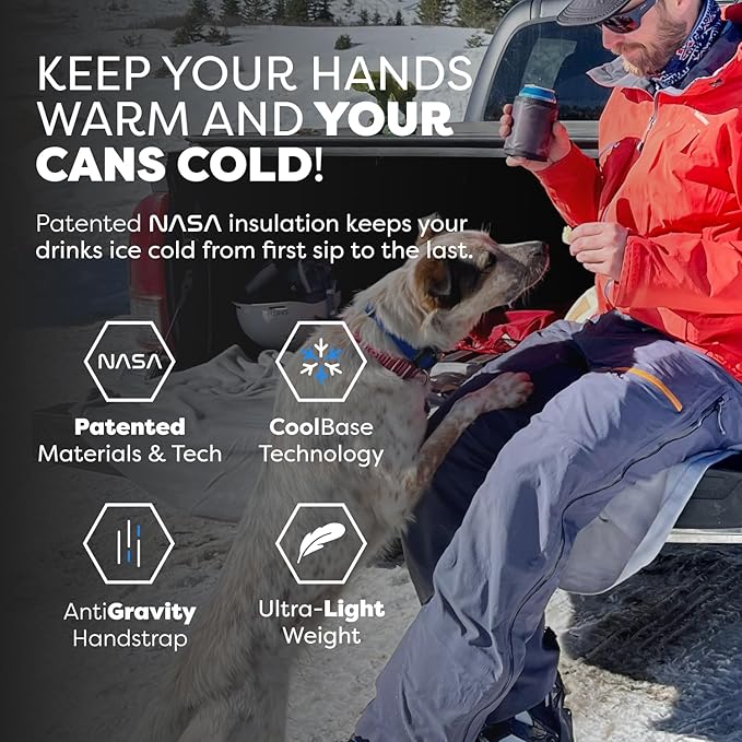 PHOOZY Insulated Can Cooler for 12oz Cans with NASA-Inspired Technology - Patented Koozie That Keeps Drinks Cold 10x Longer - Lightweight Beer Koozie for Outdoor Adventures - Black Camo