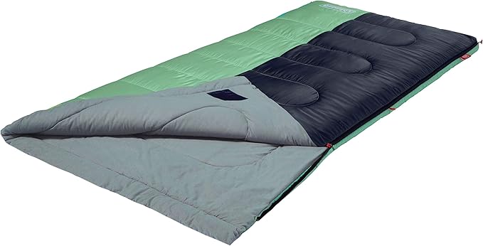 Coleman Biscayne Big & Tall Warm-Weather Sleeping Bag, 40°F Camping Sleeping Bag for Adults, No-Snag 2-Way Zipper for Ventilation with Stuff Sack Included, Fits Adults up to 6ft 4in Tall