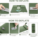 Elegear CumbreX™ Self Inflating Sleeping Pad, Built-in Electric Pump 3.15" Ultra-Thick Memory Foam Camping Mattress Pad with Pillow Double Sleeping Pad for Camping R-Value 9.5 Foam Camp Pad - Full