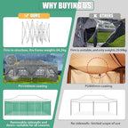 COBIZI 13x26 Pop Up Canopy Heavy Duty Canopy with Removable Sidewalls Party Tent Outdoor Wedding Large Event Tent with Roller Bag for Garden Lawn Waterproof UPF 50+ Easy Up, Gray (Framework Upgraded)