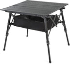 ARROWHEAD OUTDOOR 39" Aluminum Folding Camp Roll Up Table w/Adjustable Height, Undertable Mesh Storage, Carry Bag
