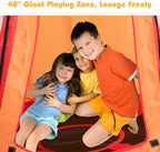 Costzon 2 in 1 Kids Detachable Hanging Chair Swing Tent Set, Hammock Nest Pod Hanging Swing Seat for Boys/Girls, Children Outdoor Indoor Swing Play House with Play Tent, Max Capacity 330 LBS (Orange)